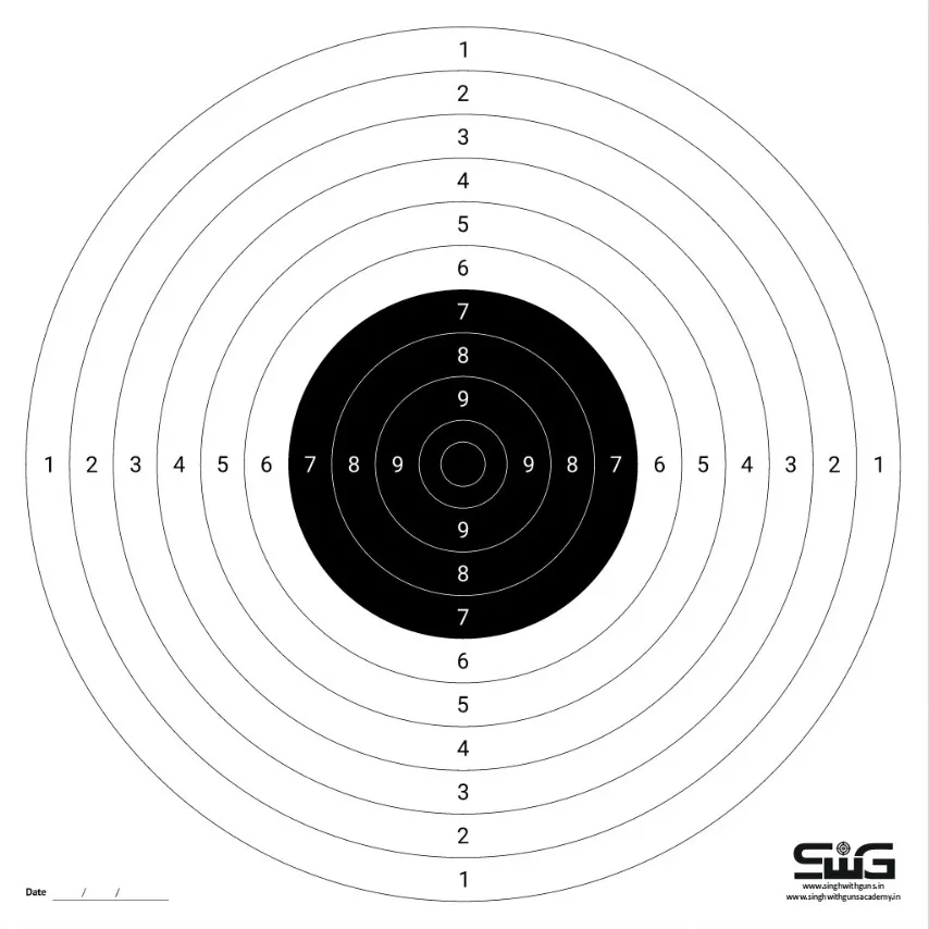 25m precision paper target (10 pcs)